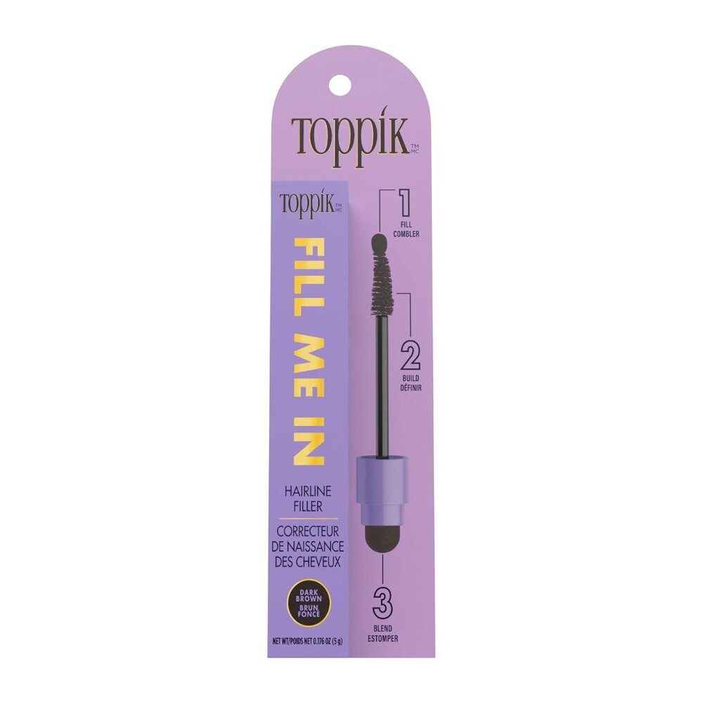 Toppik Fill Me In Hairline Filler, Hair Color Root Touchup, Medium Brown